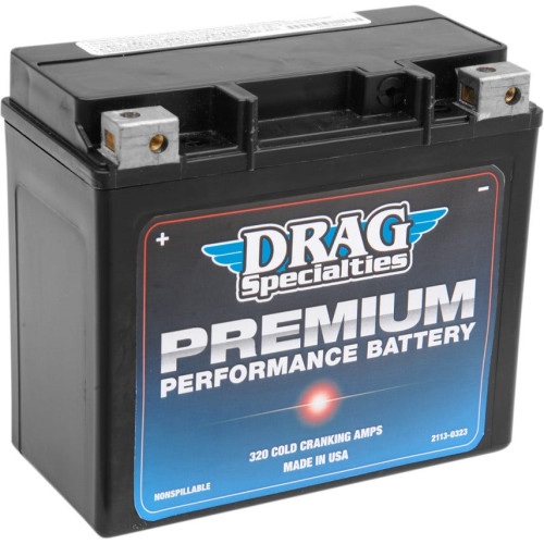 PartzBiz HD: 3447965-Drag Premium Performance AGM 20HL Battery Harley Softail Dyna Sportster 94-2021