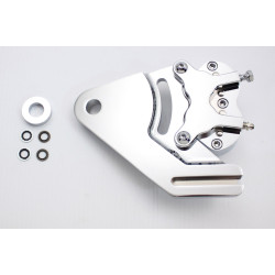 PartzBiz HD 23-0853 - Chrome Rear 4 Four Piston Brake Caliper Kit Harley Softail FXST FLST Evo