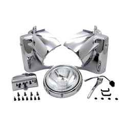 PartzBiz HD 24-0355 - Chrome 7‚” ไฟหน้าฝาครอบไฟหน้า Nacelle Assembly 86-2013 Harley Road King FLHR