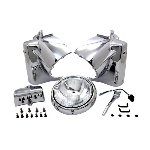 PartzBiz HD: 3445068-Chrome 7‚” ไฟหน้าฝาครอบไฟหน้า Nacelle Assembly 86-2013 Harley Road King FLHR