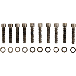 PartzBiz HD 2401-0573 - ลากฝาครอบเพลาลูกเบี้ยวชุดสลักเกลียวสีดำเรียบ Harley Big Twin Cam 99-17