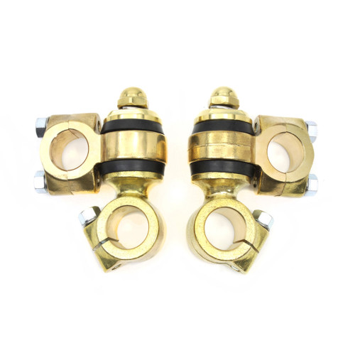 PartzBiz HD: 3486262-Flanders Forged Brass 2‚” Dog Bone Risers Clamps 1‚” Bars Harley Chopper Panhead