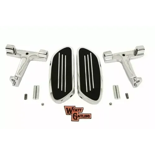 PartzBiz HD: 3454616-Wyatt Gatling Chrome Passenger Floorboard Mount Kit Harley Touring Bagger 93-20 PartzBiz HD: 3454616-Wyatt Gatling Chrome Passenger Floorboard Mount Kit Harley Touring Bagger 93-20