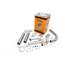 PartzBiz HD 30-0819 - Chrome Replica Replacement ท่อไอเสียชุดหัว 1948-1957 Harley Panhead FL