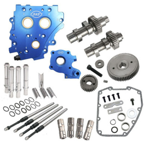 PartzBiz HD: 3460111-S&S 510G เกียร์ไดรฟ์เพลาลูกเบี้ยว Cam Chest Plate น้ำมัน Pushrods Kit Harley 06-17 .510