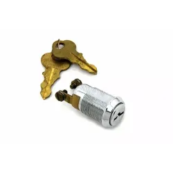 PartzBiz HD 32-1556 - Chrome Mini Miniature On/Off Switch Lock Chicago Keys Harley Chopper Rigid NOS