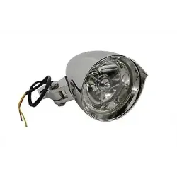 PartzBiz HD 33-0659 - 4.5‚ X 7‚” ไฟหน้า Chrome Billet Fang Harley Chopper Bobber Springer Softail