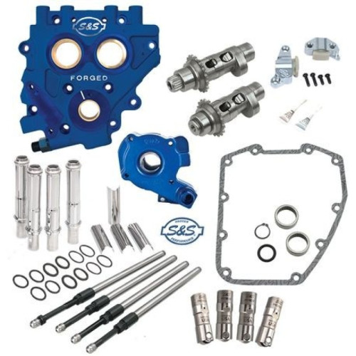 PartzBiz HD: 3460211-S&S 585CE Easy Chain ไดรฟ์เพลาลูกเบี้ยว Cam Chest Plate Pushrod Kit Harley 06-17 585
