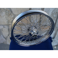 PartzBiz HD 36-497 - Chrome 21 X 3.5 80 Spoke Front Wheel Rim Harley Touring Softail Custom 84-07 SD
