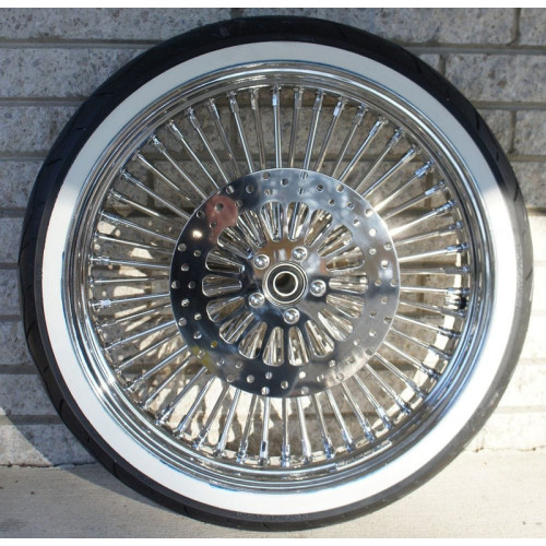PartzBiz HD: 3447551-Chrome 48 King Fat Spoke 21X2.15 ดุมล้อหน้า Harley Softail Wide Glide