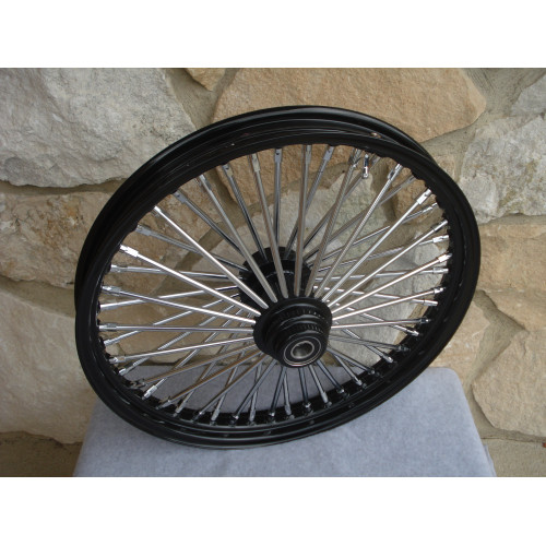 PartzBiz HD: 3442529-48 King Fat Spoke 21X2.15 ล้อหน้าดุมล้อสีดำ Harley Softail Wide Glide