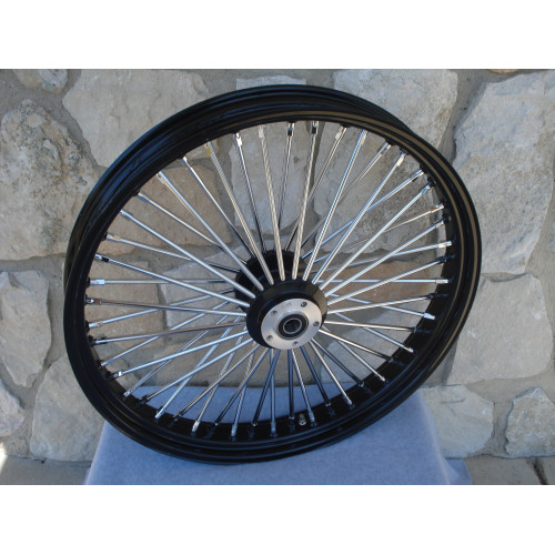 PartzBiz HD: 3473359-30” x 4” 48 Fat King Spoke Front Wheel Black Rim Dual Disc Harley Touring Custom