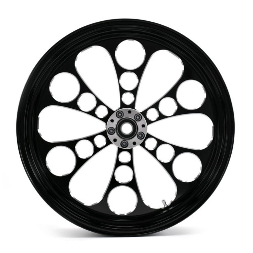 PartzBiz HD: 3454014-Ultima Black 18 x 3.5 ดิสก์เดี่ยว Billet Kool Kat ล้อหน้า Harley Touring 84+