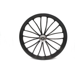 PartzBiz HD 37-661 - Black Manhattan 26 x 3.5 Billet Front Wheel Rim Harley Touring Dual Disc Bagger