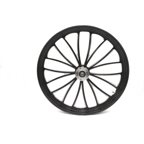 PartzBiz HD: 3460459-Black Manhattan 26 x 3.5 Billet Front Wheel Rim Harley Touring Dual Disc Bagger