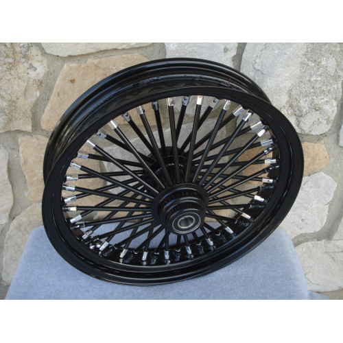 PartzBiz HD: 3445983-Ultima 18 X 3.5 Blackout 48 King Spoke ขอบล้อหน้าดิสก์เดี่ยว Harley