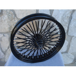 PartzBiz HD 37-734 - Ultima 48 King Spoke Fat 23 X 3.5 ขอบล้อหน้า Harley Black Out Single Disc