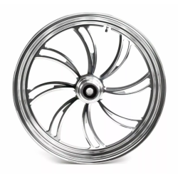 PartzBiz HD 37-809 - Vortex ขัดเงา 21‚” 2.15‚” ขอบล้อหน้า Billet Harley Touring Chopper Softail