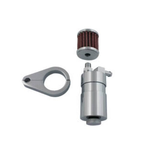 PartzBiz HD: 3462296-Chrome Oil Collector สามารถเครื่องยนต์ถัง Breather Harley Chopper Pan Shovel Head Evo