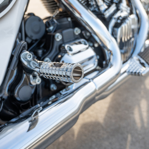 PartzBiz HD: 3485667-Arlen Ness SpeedLiner Footpegs Male Chrome Knurled Pair Driver Passenger Harley