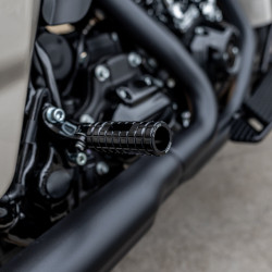 PartzBiz HD 400-036 - Arlen Ness SpeedLiner Footpegs Male Black Knurled Pair Driver Harley Softail 18+