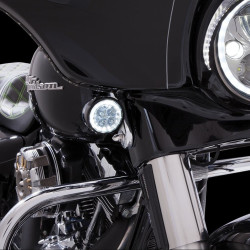 PartzBiz HD 45423 - Ciro LED Lighted Fang Front Signal Lights Black Pair Set Harley Touring 16-22 PartzBiz HD 45423 - Ciro LED Lighted Fang Front Signal Lights Black Pair Set Harley Touring 16-22