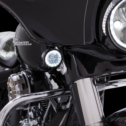 PartzBiz HD: 3482863-Ciro LED Lighted Fang Front Signal Lights Black Pair Set Harley Touring 16-22 PartzBiz HD: 3482863-Ciro LED Lighted Fang Front Signal Lights Black Pair Set Harley Touring 16-22