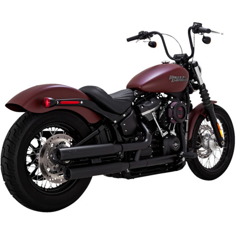 PartzBiz HD: 3483422-Vance & Hines Black Eliminator 300 Exhaust Slip On Mufflers Harley Softail 18+