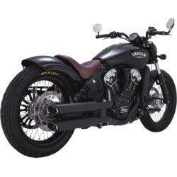 PartzBiz HD 48323 - Vance & Hines Black Twin Slash Slip On Mufflers Exhaust Pipes Indian Scout 15+