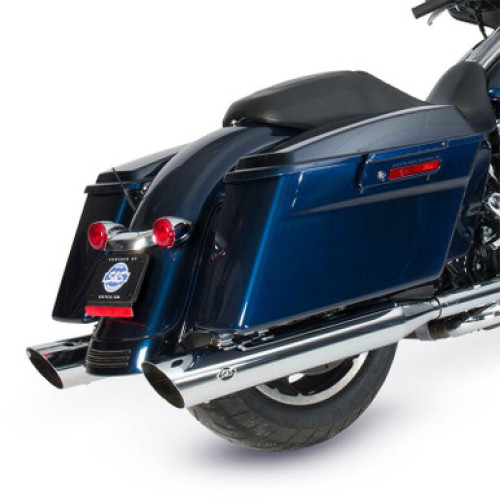 PartzBiz HD: 3442429-4” Chrome Slash Cut S&S Slip-On Mufflers Exhaust Pipes Harley 1995-2016 Touring