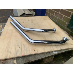 PartzBiz HD 60-204 - Ultima Chrome Drag Pipes Exhaust System 2” 40” Harley Shovelhead Custom 1970-83
