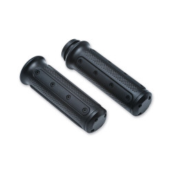 PartzBiz HD 6123 - Kuryakyn Black Heavy Industry Grips Electronic Throttle Fly Wire Harley Touring