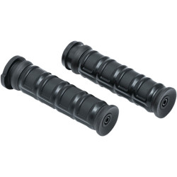PartzBiz HD 6675 - Kuryakyn Black Dillinger Handlebar Rubber Grips TBW Throttle Harley Touring 08+