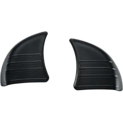 PartzBiz HD 6979 - Kuryakyn Black Tri Line Inner Fairing Mirror Filler Covers Harley Touring 14-20