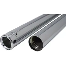 PartzBiz HD 710000 - Custom Cycle Show Chrome Fork Tubes 23-3/4” 49mm  Steel Harley Softail 18+