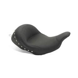 PartzBiz HD 79911 - Mustang LowDown Vintage Solo Seat พร้อมพนักพิง Chrome Studs 09-2019 Harley Touring PartzBiz HD 79911 - Mustang LowDown Vintage Solo Seat พร้อมพนักพิง Chrome Studs 09-2019 Harley Touring