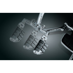 PartzBiz HD 7993 - Kuryakyn Chrome Offset 1.25” Engine Guard Frame Mount Dually Iso Pegs Set Harley