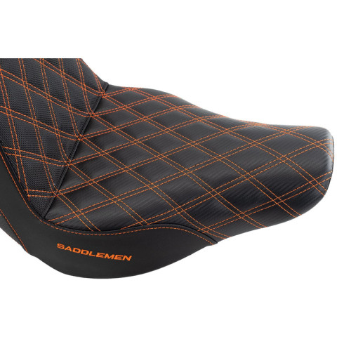 PartzBiz HD: 3475197-Saddlemen Orange Step 2 Up Lattice Stitch Grip Seat Harley Softail Low Rider 18+ PartzBiz HD: 3475197-Saddlemen Orange Step 2 Up Lattice Stitch Grip Seat Harley Softail Low Rider 18+
