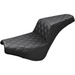 PartzBiz HD 818-30-175 - Saddlemen Black Step 2 Up Lattice Stitch Seat Harley Softail 18+ Street Bob FXST