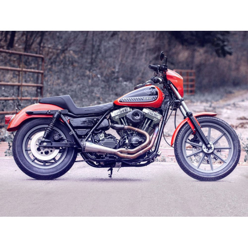 PartzBiz HD: 3470715-Saddlemen Step Up Black Double Diamond Lattice Stitch Gel Core Seat Harley FXR