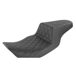 PartzBiz HD 897-06-175 - Saddlemen Black Full Lattice Stitch Step 2 Up Seat Harley 97-07 Touring FLHR/X