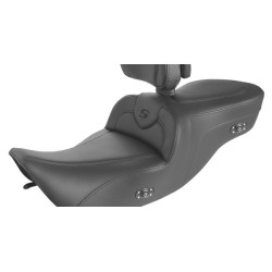 PartzBiz HD 897-06-187BRHCT - Saddlemen Roadsofa Extended Seat พนักพิงสีดำเจลความร้อน Harley Touring 99-07