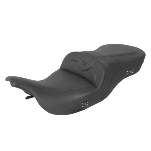 PartzBiz HD: 3489150-Saddlemen Roadsofa Extended Seat Black 2-Up Gel Heat Harley Touring 99-07
