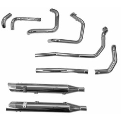 PartzBiz HD 8C16S - Bassani True Duals 2 Into 2 Exhaust System Pipes Indian 14+ Chieftain Roadmaster