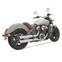 PartzBiz HD 8S17SC - Bassani 3” Chrome Classic Slip On Mufflers Slash Cut Exhaust Indian 17-19 Scout