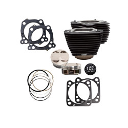 PartzBiz HD 910-0844 - S&S M8 Big Bore 129” Black Cylinders 4.375 Stroke Pistons Top End Kit Harley 17+