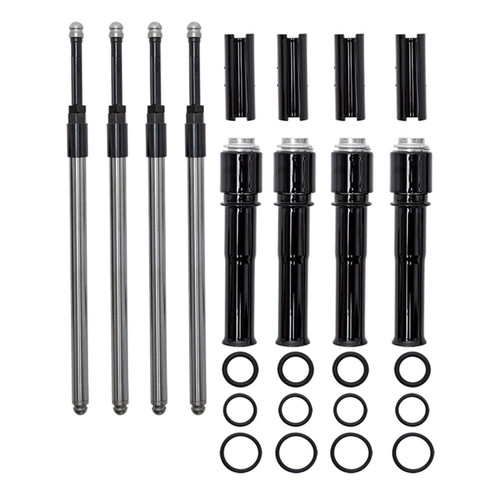 PartzBiz HD: 3446227-Black S&S Quickee EZ Install Adjustable Pushrods Cover Kit 99-17 Harley Twin Cam