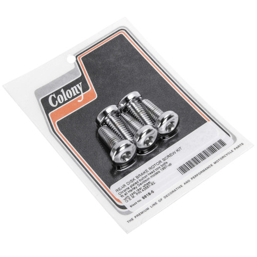 PartzBiz HD: 3446953-Colony 5 New Chrome Rear Disk Brake Rotor Bolts Set Harley Chopper Bobber Custom PartzBiz HD: 3446953-Colony 5 New Chrome Rear Disk Brake Rotor Bolts Set Harley Chopper Bobber Custom