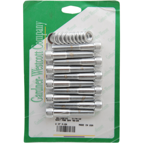 PartzBiz HD: 3488860-Drag Head Bolts Set Kit Chrome Knurled Socket Harley Big Twin 48-84 Pan Shovel