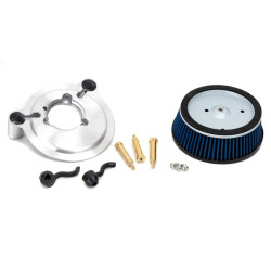 PartzBiz HD ACM-SUCKERRAWKIT1C - Raw Sucker High Flow Air Cleaner Intake Filter Chrome DYNA Cover Kit Harley Big